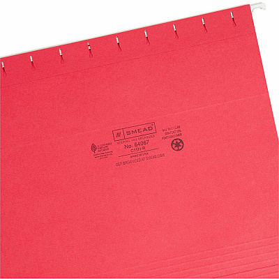 Smead Colored 1/5 Tab Cut Letter Recycled Hanging Folder (SMD64067)