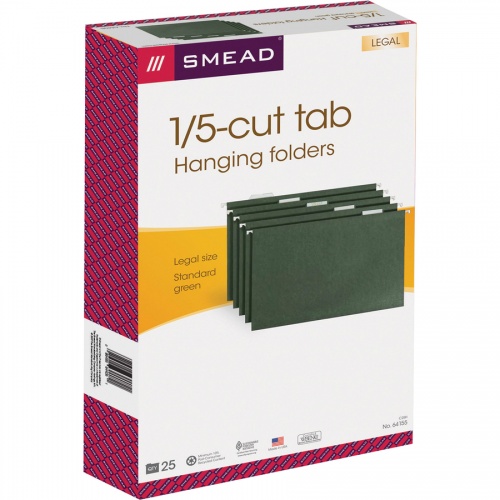 Smead 1/5 Tab Cut Legal Recycled Hanging Folder (64155)