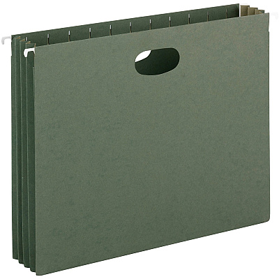 Smead Hanging File Pockets, 3-1/2 Inch Expansion, Letter Size, Standard Green, 10 Per Box (SMD64220)