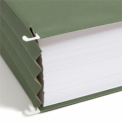 Smead Hanging File Pockets, 3-1/2 Inch Expansion, Legal Size, Standard Green, 10 Per Box (SMD64320)