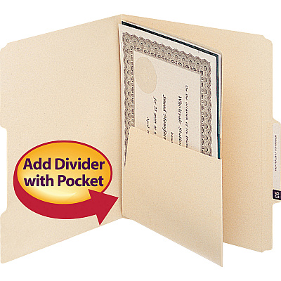 Smead Self-Adhesive Folder Dividers with Pockets (SMD68030)