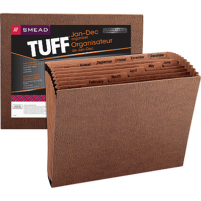 Smead TUFF Expanding File, Monthly (Jan.-Dec.) 12 Pockets, Letter Size, Redrope-Printed Stock (SMD70488)