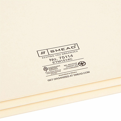 Smead Straight Tab Cut Letter Recycled File Pocket (SMD75114)