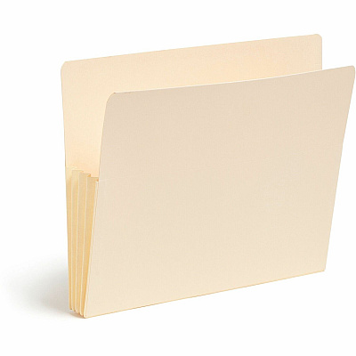 Smead End Tab File Pocket, Reinforced Straight-Cut Tab, 3-1/2" Expansion, Fully-Lined Gusset, Letter Size, Manila, 10 per Box (SMD75164)