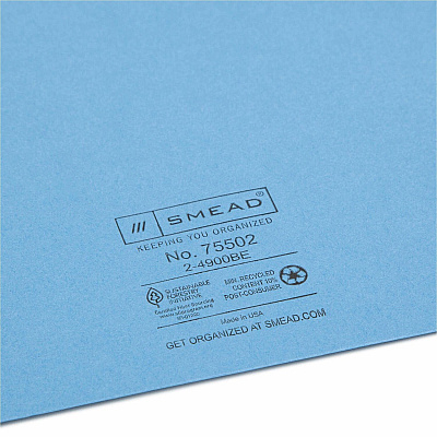 Smead Colored Straight Tab Cut Letter Recycled File Jacket (SMD75502)