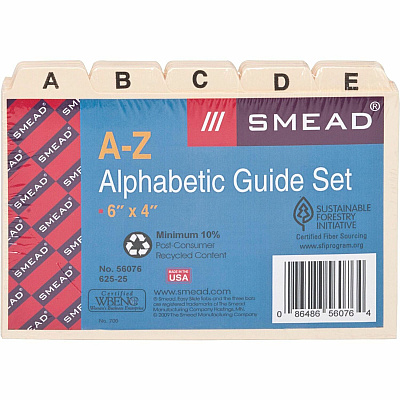 Smead Card Guides with Alphabetic Tab (SMD56076)