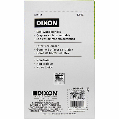 Dixon Woodcase No.2 Eraser Pencils (DIX14412)