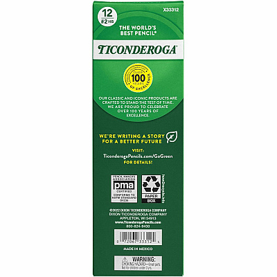 Ticonderoga My First Pre-Sharpened No. 2 Pencils with Erasers (DIX33312)