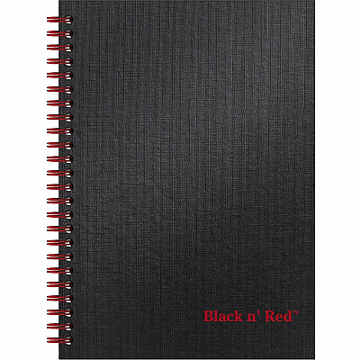 Black n' Red Wirebound Ruled Notebook - A5 (JDKL67000)