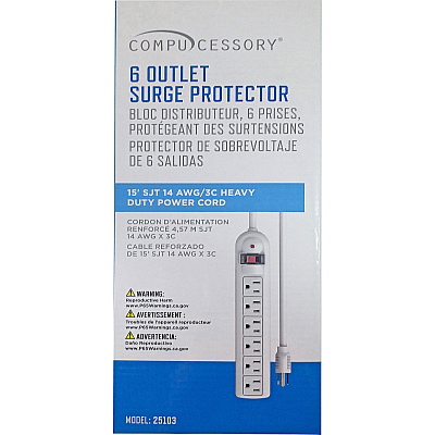 Compucessory 6-Outlet Office Surge Protectors (CCS25103)