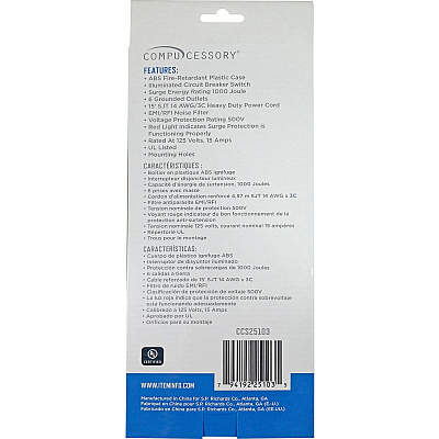Compucessory 6-Outlet Office Surge Protectors (CCS25103)