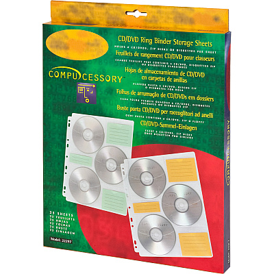 Compucessory CD/DVD Ring Binder Storage Pages (CCS22297)