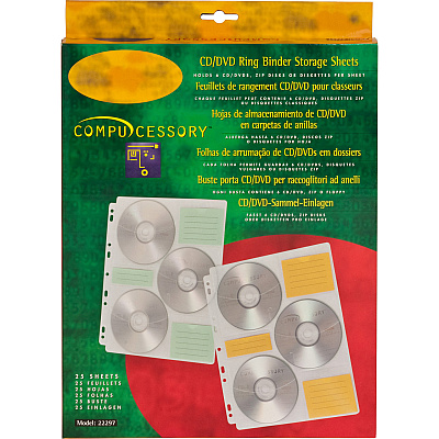 Compucessory CD/DVD Ring Binder Storage Pages (CCS22297)