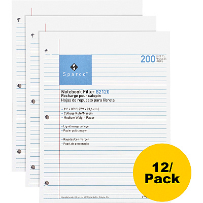 Sparco Notebook Filler Paper - Letter (SPR82120)
