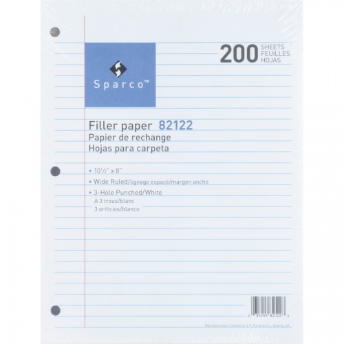 Sparco 3-hole Punched Filler Paper (82122)