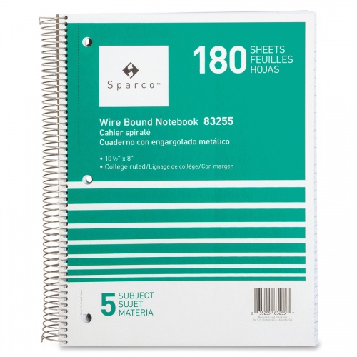Sparco Wirebound College Ruled Notebooks (83255)