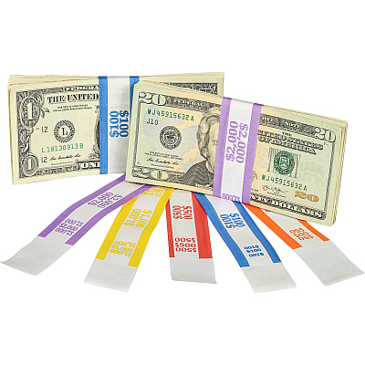 Sparco White Kraft ABA Bill Straps (SPRBS1000WK)