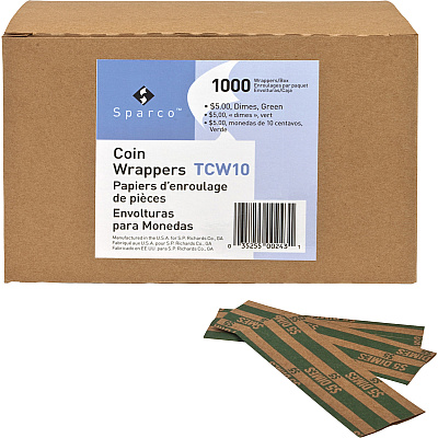 Sparco Flat Coin Wrappers (SPRTCW10)