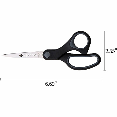 Sparco Straight Scissors w/Rubber Grip Handle (SPR25225)