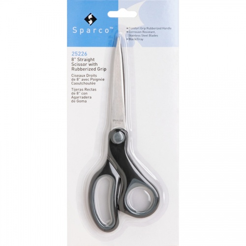 Sparco Straight Scissors w/Rubber Grip Handle (25226)