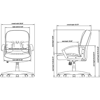 Lorell Tufted Managerial Mid-Back Office Chair (LLR60115)