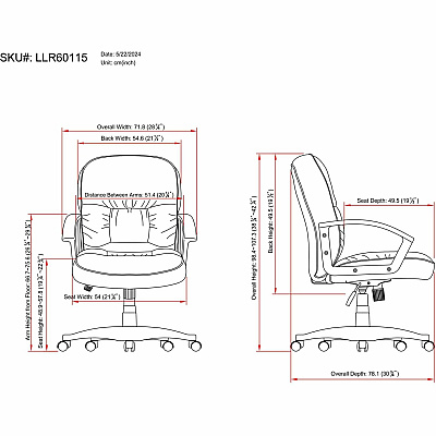 Lorell Tufted Managerial Mid-Back Office Chair (LLR60115)