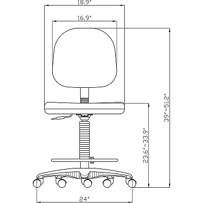 Lorell Millenia Series Adjustable Task Stool with Back (LLR80008)