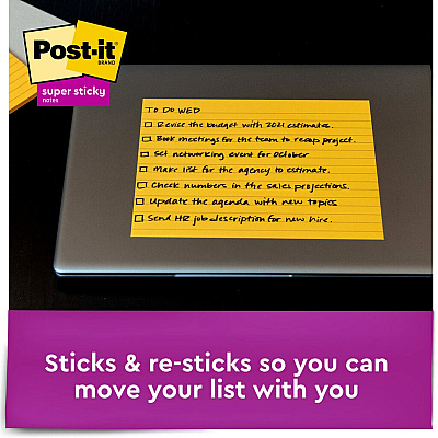 Post-it Super Sticky Lined Meeting Notepads (MMM6845SSPL)