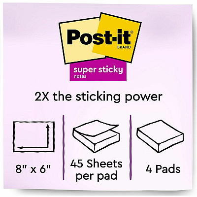 Post-it Super Sticky Lined Meeting Notepads (MMM6845SSPL)