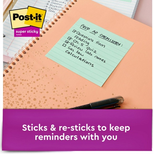 Post-it Super Sticky Lined Notes - Oasis Color Collection (6756SST)