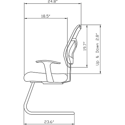 Lorell ErgoMesh Series Mesh Back Guest Chair with Arms (LLR86202)