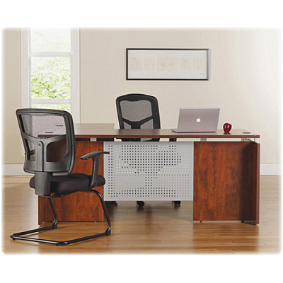 Lorell ErgoMesh Series Mesh Back Guest Chair with Arms (LLR86202)