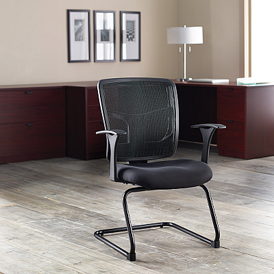 Lorell ErgoMesh Series Mesh Back Guest Chair with Arms (LLR86202)