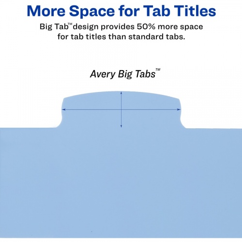 Avery Big Tab Write & Erase Durable Dividers, 5 Multicolor Tabs (16170)