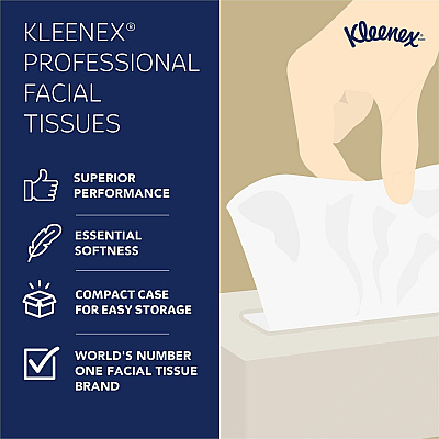 Kleenex Professional Facial Tissue for Business - Flat Box (KCC03076)