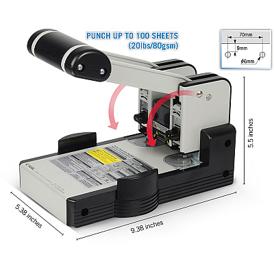 CARL XHC2100 Extra Heavy-duty Two Hole Punch (CUI62100)