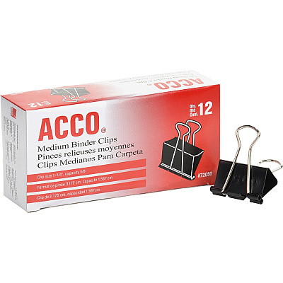 ACCO Medium Foldback Binder Clips (ACC72050)