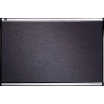 Quartet Prestige Diamond Mesh Fabric Bulletin Board, 3' x 2', Gray with Aluminum Frame (QRTB443A)