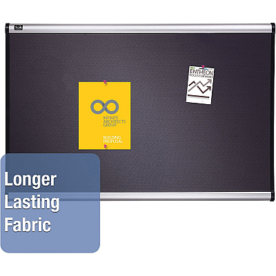 Quartet Prestige Diamond Mesh Fabric Bulletin Board, 3' x 2', Gray with Aluminum Frame (QRTB443A)