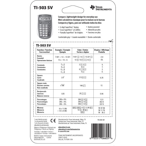 Texas Instruments TI503 SuperView Pocket Calculator (TI503SV)