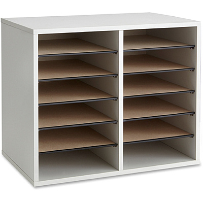 Safco Adjustable 12-Slot Wood Literature Organizer (SAF9420GR)