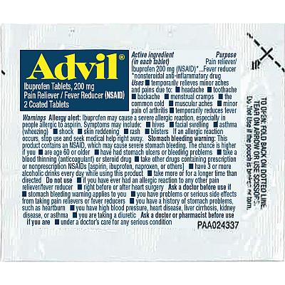 Advil Pain Reliever/Fever Reducer Single-Dose Refills (LIL58030)