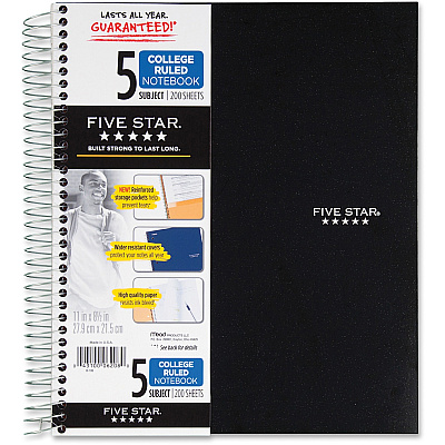 Mead Five-Star Wirebound 5-Subject Notebook (MEA06208)