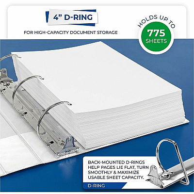 Samsill Nonstick 4" View D-Ring Binder (16497)