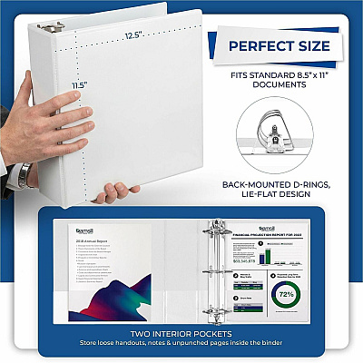 Samsill Nonstick 4" View D-Ring Binder (16497)