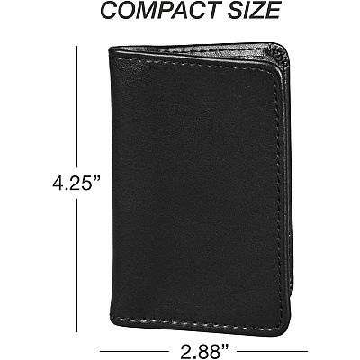Samsill 81220 Regal Leather Business Card Holder, Case Holds 25 Business, Black (SAM81220)