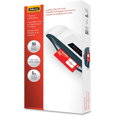 Fellowes Luggage Tag Glossy Laminating Pouches (FEL52034)