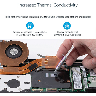 StarTech Thermal Paste, Metal Oxide Compound, Re-sealable Syringe (1.5g), Cpu Heat Sink Thermal Grease Paste (SILVGREASE1)