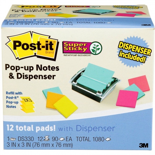 Post-it Super Sticky Dispenser Notes and Dispenser (DS330SSVA)