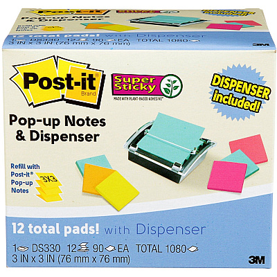 Post-it Super Sticky Dispenser Notes and Dispenser (MMMDS330SSVA)